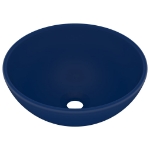 Lavandino Lusso Rotondo Blu Scuro Opaco 32,5x14 cm in Ceramica