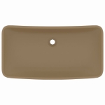 Lavandino Lusso Rettangolare Crema Opaco 71x38 cm in Ceramica