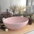 Lavandino Lusso Ovale Rosa Opaco 40x33 cm in Ceramica