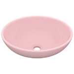 Lavandino Lusso Ovale Rosa Opaco 40x33 cm in Ceramica