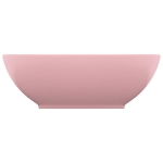 Lavandino Lusso Ovale Rosa Opaco 40x33 cm in Ceramica