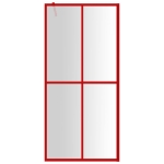 Parete per Doccia Walk-in Vetro Trasparente ESG 100x195cm Rossa