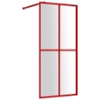 Parete per Doccia Walk-in Vetro Trasparente ESG 90x195 cm Rossa