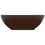 Lavandino Lusso Ovale Marrone Scuro Opaco 40x33 cm in Ceramica