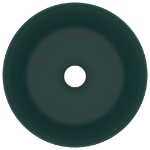 Lavandino Lusso Rotondo Verde Scuro Opaco 40x15 cm in Ceramica