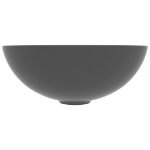 Lavandino da Bagno in Ceramica Grigio Scuro Rotondo