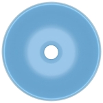 Lavandino Lusso Rotondo Azzurro Opaco 40x15 cm in Ceramica