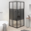 Box Doccia a Righe ESG 80x80x180 cm Nero