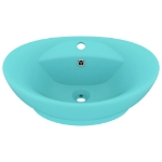 Lavabo con Troppopieno Ovale Turchese Opaco 58,5x39 cm Ceramica