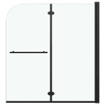 Box Doccia Pieghevole a Libro 2 Pannelli in ESG 120x140 cm Nero