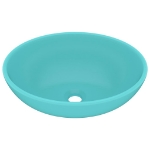 Lavandino Lusso Ovale Verde Chiaro Opaco 40x33 cm in Ceramica