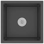 Lavello da Cucina Artigianale Nero in Acciaio Inox