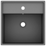 Lavabo con Troppopieno Quadrato Grigio Opaco 41x41 cm Ceramica