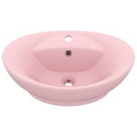 Lavandino con Troppopieno Ovale Rosa Opaco 58,5x39 cm Ceramica