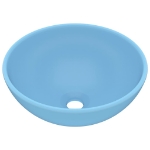 Lavandino Lusso Rotondo Azzurro Opaco 32,5x14 cm in Ceramica