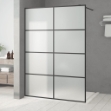 Parete Doccia Walk in Nera 140x195 cm Vetro Smerigliato ESG