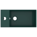 Lavandino con Troppopieno in Ceramica Verde Scuro