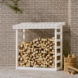 XL Portalegna Bianco 108x64,5x110 cm in Legno Massello di Pino