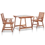 Set da Pranzo da Giardino 3 pz Piano a Mosaico e Legno Acacia
