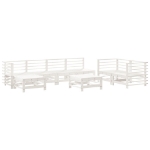 Set Salotto da Giardino 8 pz in Legno Massello di Pino Bianco