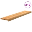 Gradini 12 pz Marrone Chiaro 120x30x2 cm Legno Massello Rovere