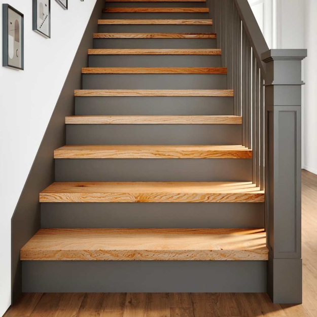Gradini 4 pz Marrone Chiaro 100x30x2 cm Legno Massello Rovere