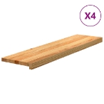 Gradini 4 pz Marrone Chiaro 100x30x2 cm Legno Massello Rovere