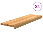 Gradini 4 pz Marrone Chiaro 80x30x2 cm Legno Massello Rovere
