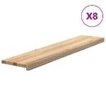 Gradini 8 pz 120x25x2 cm in Rovere Massello Non Trattato