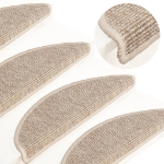 Tappeti Adesivi per Scale 15 pz 56x17x3 cm Beige Chiaro