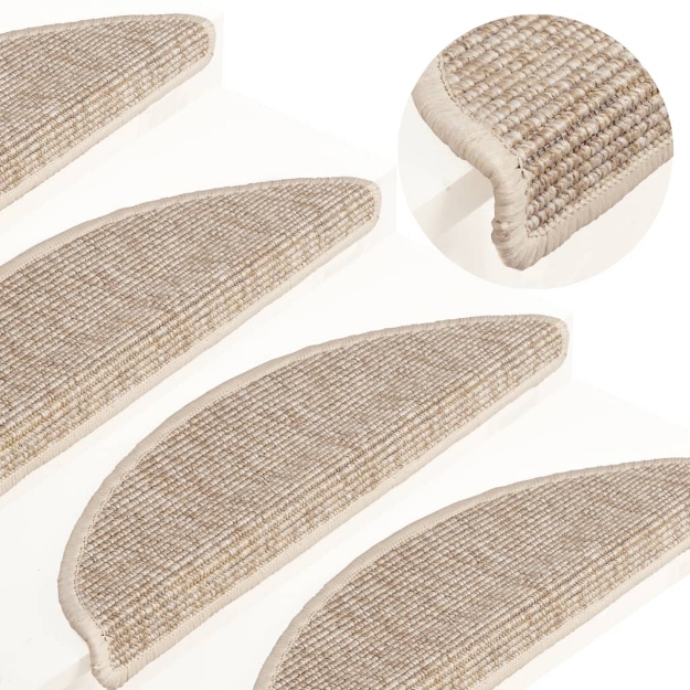 Tappeti Adesivi per Scale 15 pz 56x17x3 cm Beige Chiaro