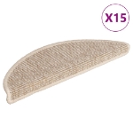 Tappeti Adesivi per Scale 15 pz 56x17x3 cm Beige Chiaro