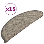 Tappeti Adesivi per Scale 15 pz 56x17x3 cm Beige e Grigio