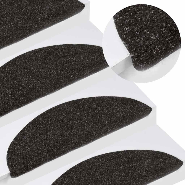 Tappeti Adesivi per Scale 15 pz 56x17x3 cm Nero