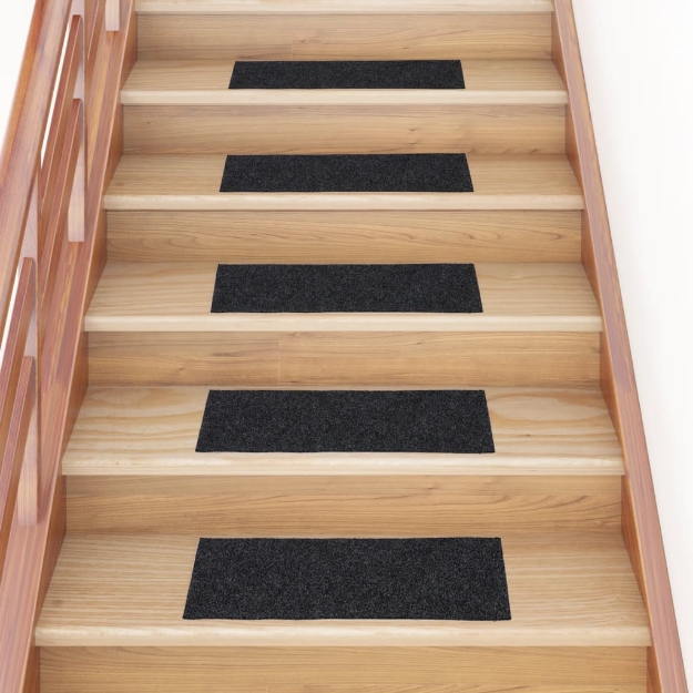 Tappeti Adesivi Rettangolari per Scale 15 pz 60x25 cm Grigi