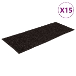 Tappeti Adesivi Rettangolari per Scale 15 pz 60x25 cm Marroni
