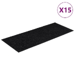 Tappeti Adesivi Rettangolari per Scale 15 pz 60x25 cm Neri