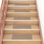 Tappeti Adesivi Rettangolari per Scale 15 pz 60x25 cm Nocciola
