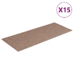 Tappeti Adesivi Rettangolari per Scale 15 pz 60x25 cm Nocciola