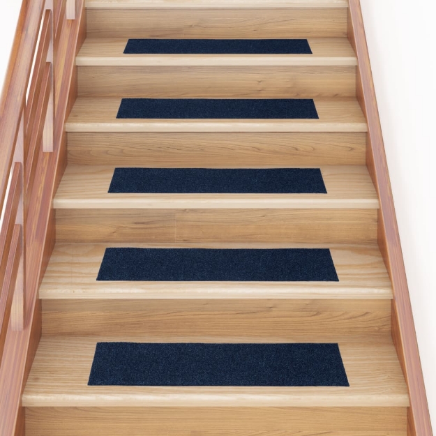 Tappeti Adesivi Rettangolari per Scale 15 pz 76x20 cm Blu