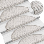 Tappeti Adesivi Scale Aspetto Sisal 15 pz 56x17x3 cm Platino