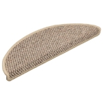 Tappeti Adesivi Scale Aspetto Sisal 15 pz 56x17x3cm Beige Scuro