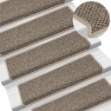 Tappeti Adesivi Scale Aspetto Sisal 15 pz 65x21x4cm Beige Scuro