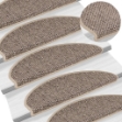 Tappeti Adesivi Scale Aspetto Sisal 15 pz 65x21x4cm Beige Scuro