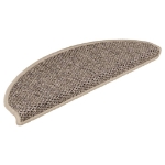 Tappeti Adesivi Scale Aspetto Sisal 15 pz 65x21x4cm Beige Scuro