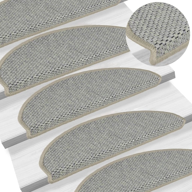 Tappeti Adesivi Scale Aspetto Sisal 15pz 65x21x4cm Verde Chiaro