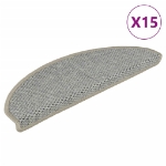Tappeti Adesivi Scale Aspetto Sisal 15pz 65x21x4cm Verde Chiaro