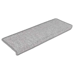 Tappeti Adesivi Scale Aspetto Sisal 30 pz 65x21x4 cm Platino