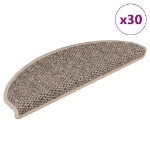 Tappeti Adesivi Scale Aspetto Sisal 30 pz 65x21x4cm Beige Scuro