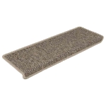 Tappeti Adesivi Scale Aspetto Sisal 30 pz 65x21x4cm Beige Scuro